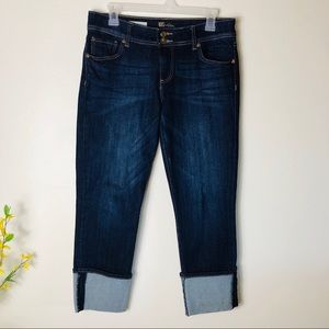 KUT from the Kloth Cameron dark wash cuffed size 6